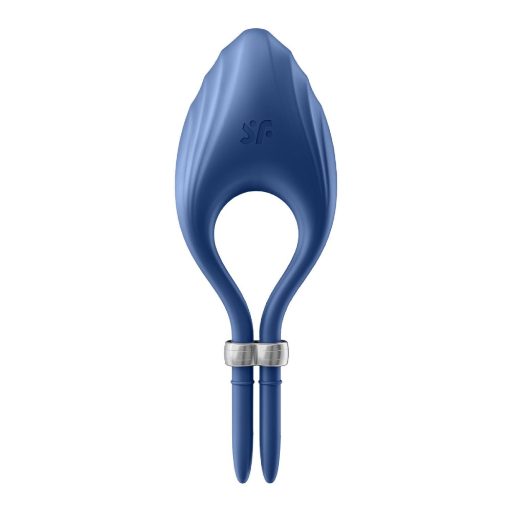 Эрекционное вибро-кольцо Satisfyer с затяжкой, синее, 14.5 х 5.5 см фото №4 — секс игрушки: Украина, NO TABOO