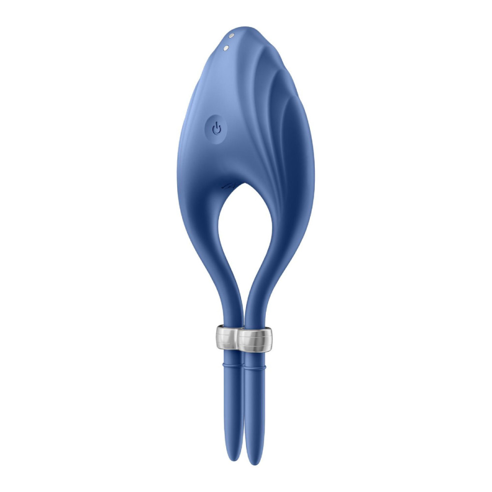 Эрекционное вибро-кольцо Satisfyer с затяжкой, синее, 14.5 х 5.5 см фото №0 — секс игрушки: Украина, NO TABOO