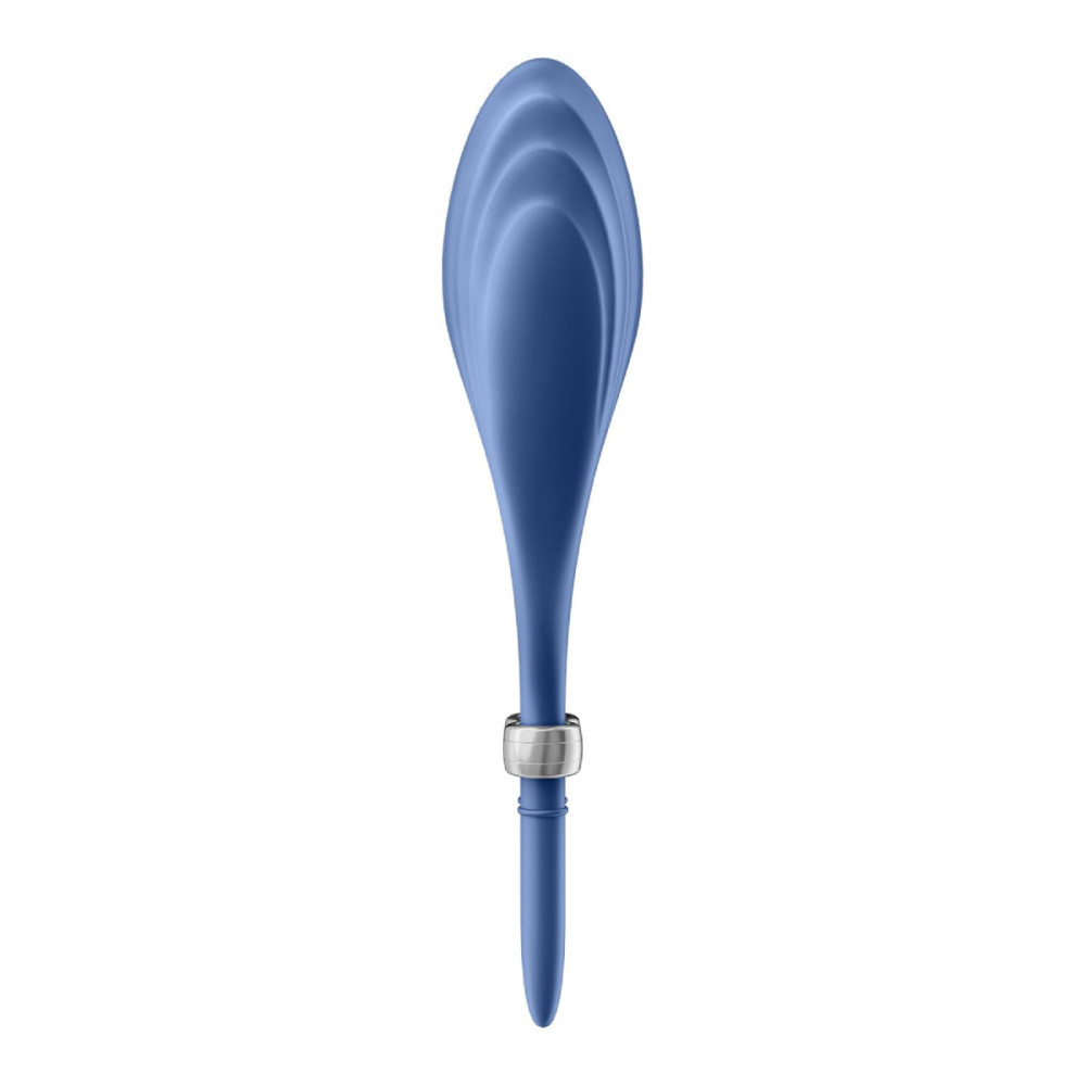 Эрекционное вибро-кольцо Satisfyer с затяжкой, синее, 14.5 х 5.5 см фото №3 — секс игрушки: Украина, NO TABOO
