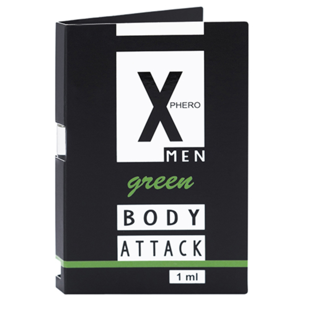 Духи с феромонами для мужчин Body Attck MEN Green X-PHERO, 1 мл, фото №0 — секс шоп Украина, NO TABOO