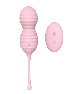 Вагинальные шарики с дистанционными пультом Dream Toys на жесткой сцепке, розовые, 17.3 х 3.7 см - No Taboo