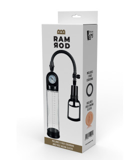 Вакуумна помпа механічна Dreamtoys Ramrod з манометром, прозора, 20 х 5.9 см - No Taboo