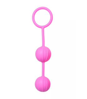 Вагинальные шарики рельефные Easytoys розовые, 16 х 3 см - No Taboo