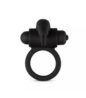 Вибро-эрекционное кольцо Easytoys с кроликом, черное, 7.4 х 5.5 см - No Taboo