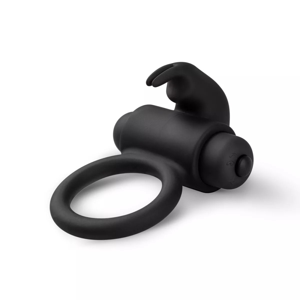 Вибро-эрекционное кольцо Easytoys с кроликом, черное, 7.4 х 5.5 см фото №4 — секс игрушки: Украина, NO TABOO