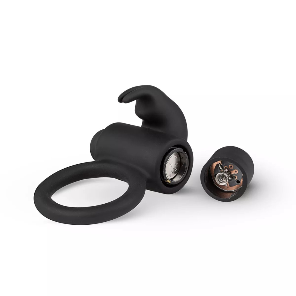 Вибро-эрекционное кольцо Easytoys с кроликом, черное, 7.4 х 5.5 см фото №6 — секс игрушки: Украина, NO TABOO