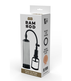 Вакуумная помпа механическая Dreamtoys Ramrod с эрекционным кольцом, прозрачная, 20 х 5.9 см - No Taboo
