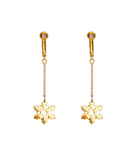 Прикраси для клітора та статевих губ UPKO Non-pierced Jewelry Snowflake у формі сніжинки з гірським кришталем, золоті - No Taboo