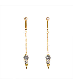 Прикраси для клітора та статевих губ UPKO Non-pierced Jewelry Snowman з гірським кришталем, золоті - No Taboo