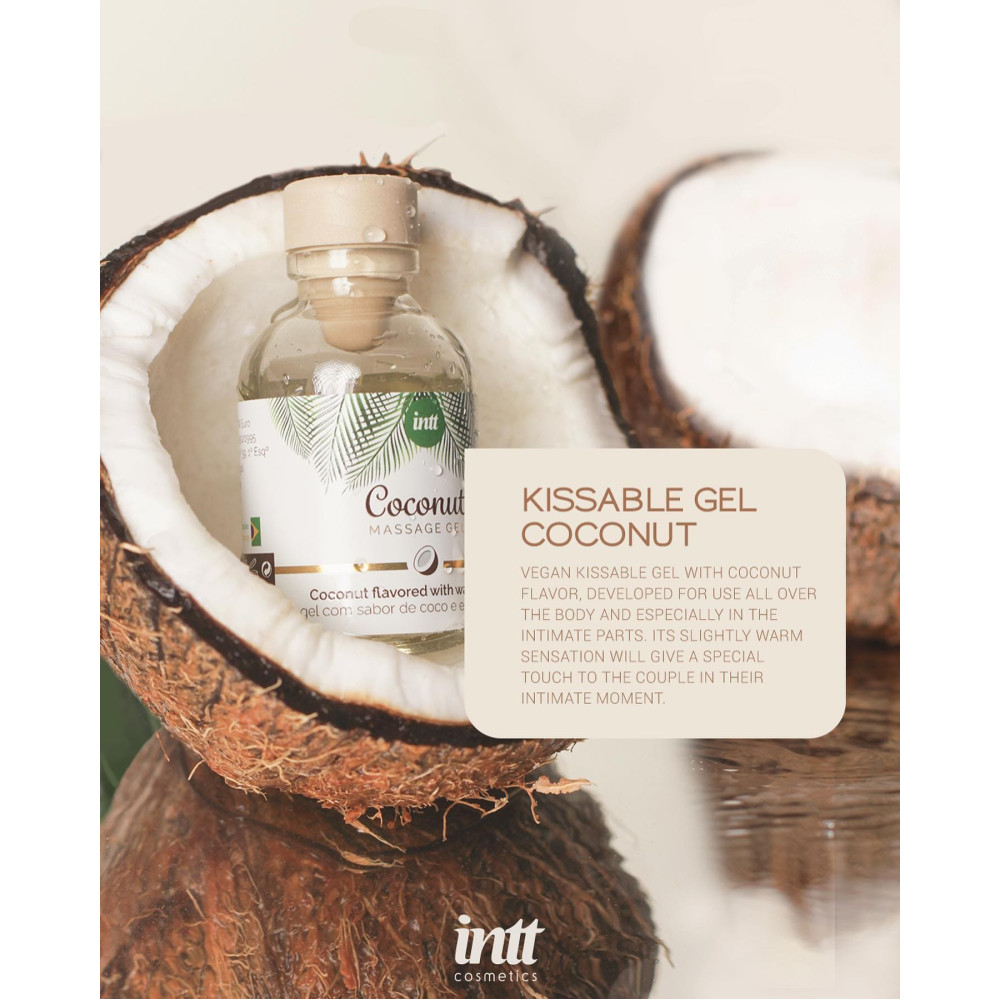 Массажный гель Intt Coconut (Vegan), 30 мл, с ароматом кокоса, с разогревающим эффектом, фото №4 — секс шоп Украина, NO TABOO
