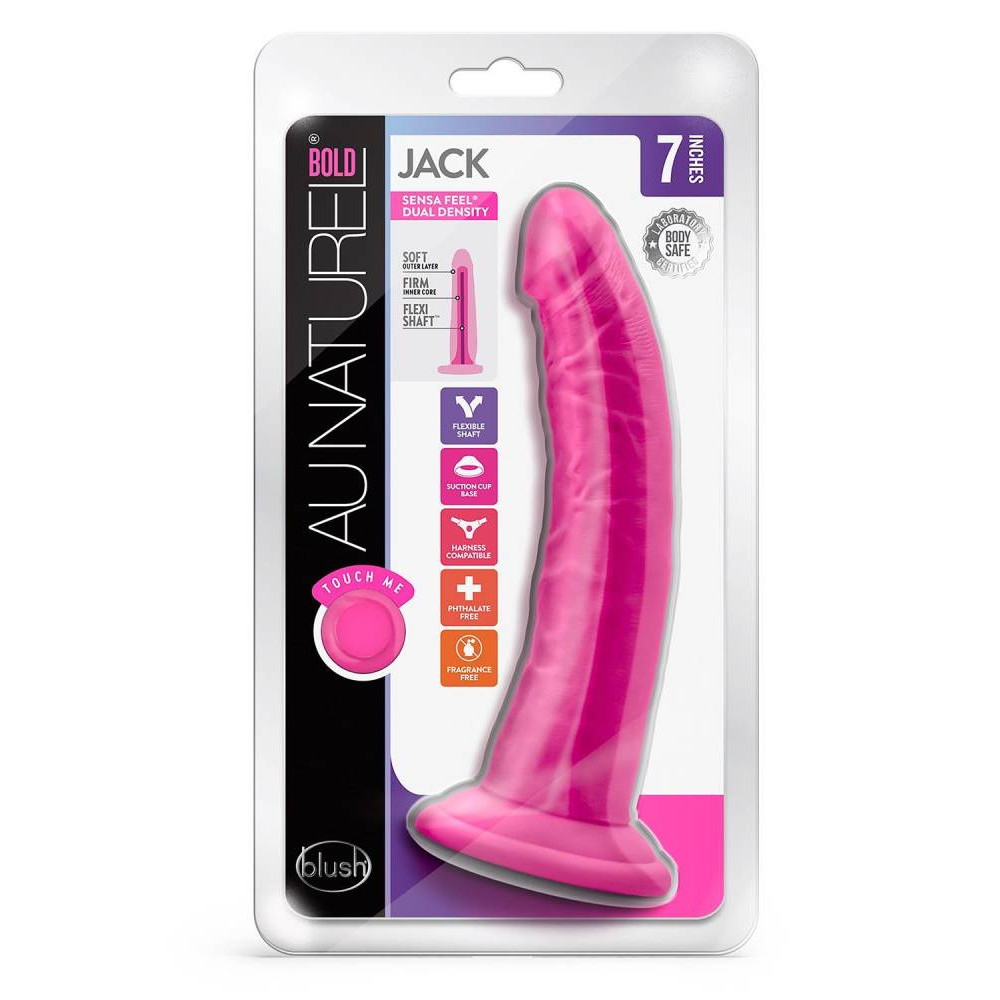 Гибкий фаллоимитатор Blush Au Naturel на присоске, розовый, 19 х 3.8 см фото №2 — секс игрушки: Украина, NO TABOO