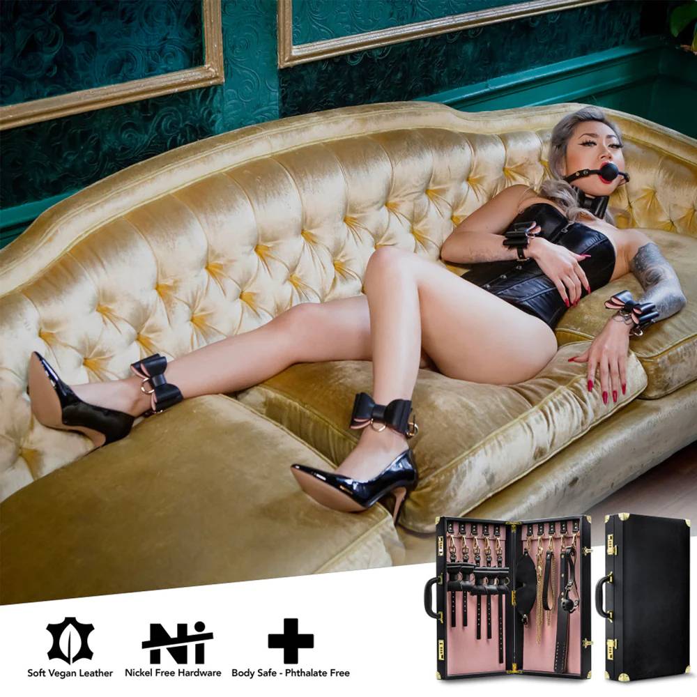 БДСМ набор из 10 предметов Temptasia Safe Word Blush черный , фото №15 — секс шоп Украина, NO TABOO
