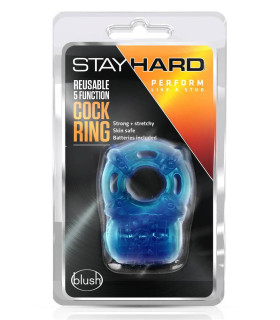 Вибро-эрекционное кольцо Blush Stay Hard синее, 3.8 см - No Taboo