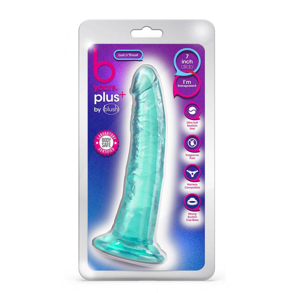 Фалоімітатор реалістичний на присосці Blush B Yours Plus м'ятний, 19 х 3.8 см фото №2 — секс іграшки: Україна, NO TABOO