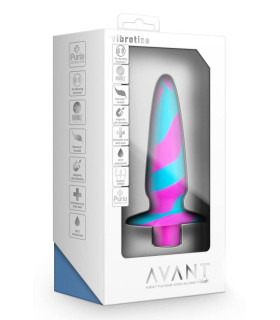 Анальная пробка с вибрацией Blush Avant розово-голубая, 12.7 х 3.1 см - No Taboo