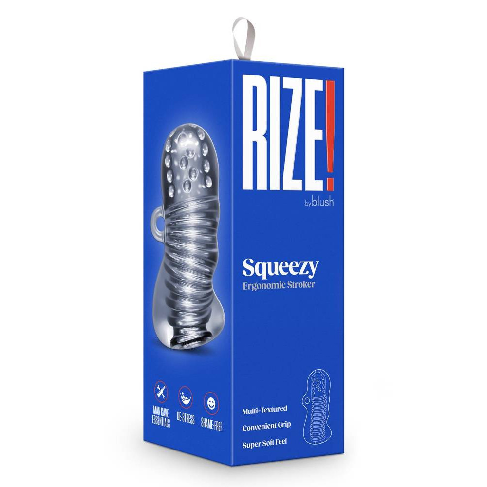 Мастурбатор Blush Rize с петлей для пальца, прозрачный, 11.4 х 5 см фото №2 — секс игрушки: Украина, NO TABOO