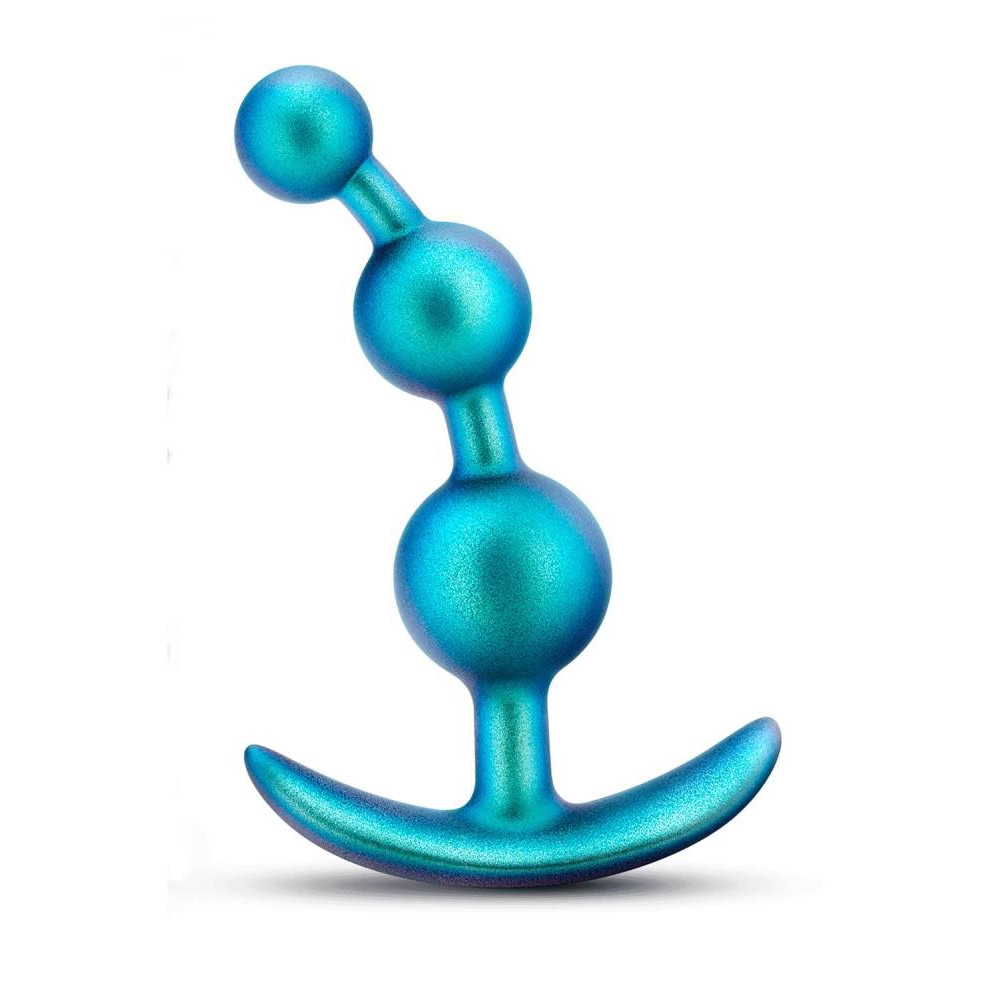 Анальная елочка Blush Anal Adventures с тремя бусинами, голубая, 13.3 х 3.2 см фото №0 — секс игрушки: Украина, NO TABOO