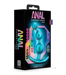 Анальная елочка Blush Anal Adventures с тремя бусинами, голубая, 13.3 х 3.2 см - No Taboo