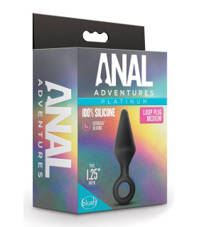 Анальная пробка, M, Blush Anal Adventures черная, 11.4 х 3.1 см - No Taboo