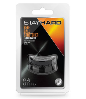 Насадка на мошонку с рельефом Blush Stay Hard черная, 5 см - No Taboo