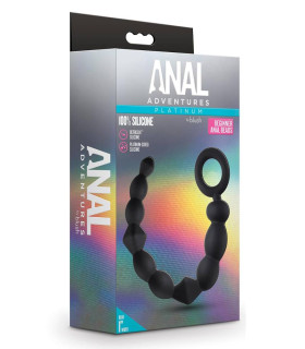 Анальные бусы с разными шариками Blush Anal Adventures черные, 24.7 х 2.5 - No Taboo
