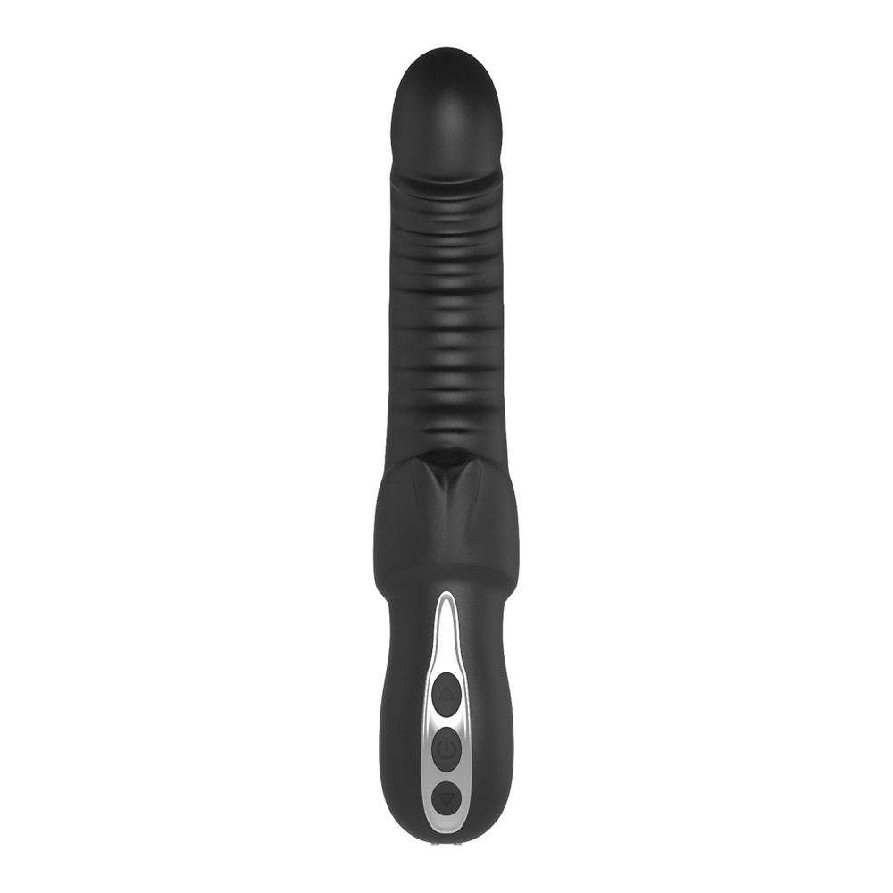 Рельефный вибратор Dream Toys Midnight Magic с клиторальной стимуляцией черный, 23 х 4 см фото №4 — секс игрушки: Украина, NO TABOO