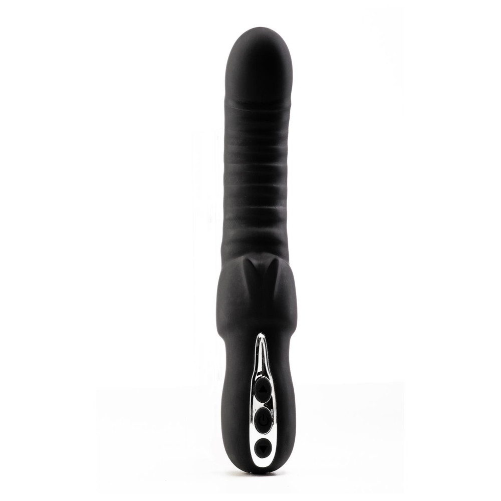 Рельефный вибратор Dream Toys Midnight Magic с клиторальной стимуляцией черный, 23 х 4 см фото №8 — секс игрушки: Украина, NO TABOO