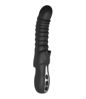 Вібратор рельєфний Dream Toys Midnight Magic із кліторальною стимуляцією чорний, 23 х 4 см - No Taboo