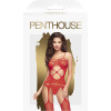 Сексуальный комбинезон Penthouse Hot nightfall, XL, с интимным вырезом, полупрозрачный, красный, фото №3 — секс шоп Украина, NO TABOO
