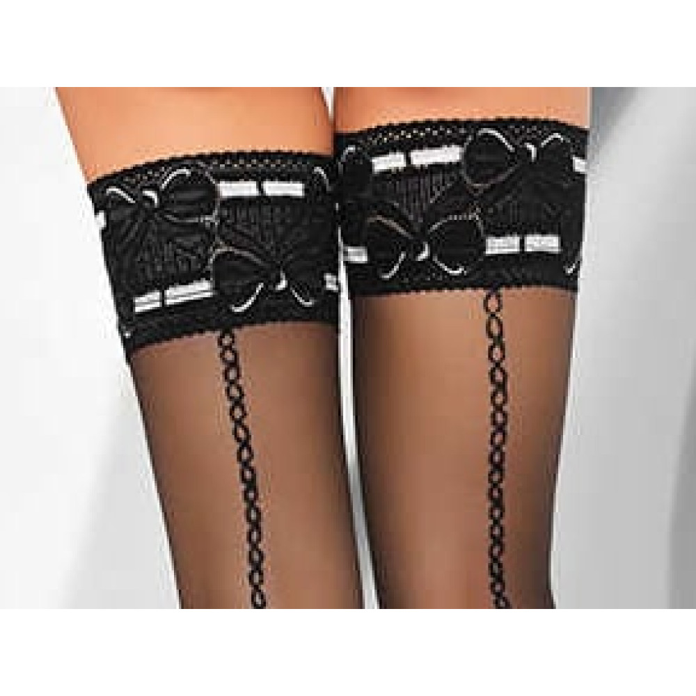 Эротические чулки Livia Corsetti Aveline, 3 (M), с узором, черные, 20 den , фото №2 — секс шоп Украина, NO TABOO