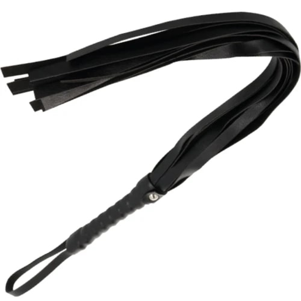 Флоггер с рельефной рукоятью Fetish Flogger черный, фото №0 — секс шоп Украина, NO TABOO