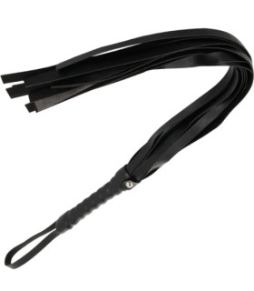 Флоггер с рельефной рукоятью Fetish Flogger черный - No Taboo