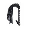 Флоггер с рельефной рукоятью Fetish Flogger black metal черный, 39 см, фото №1 — секс шоп Украина, NO TABOO