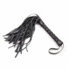 Флоггер с рельефной рукоятью Fetish Flogger black metal черный, 39 см, фото №3 — секс шоп Украина, NO TABOO