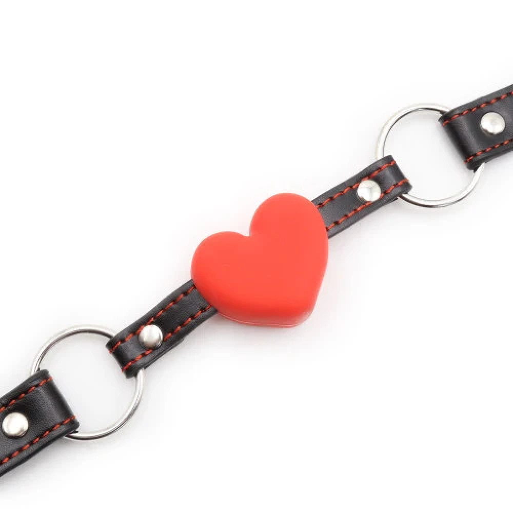 Кляп в виде сердца Fetish Mouth gag heart красный, 4 см, фото №3 — секс шоп Украина, NO TABOO