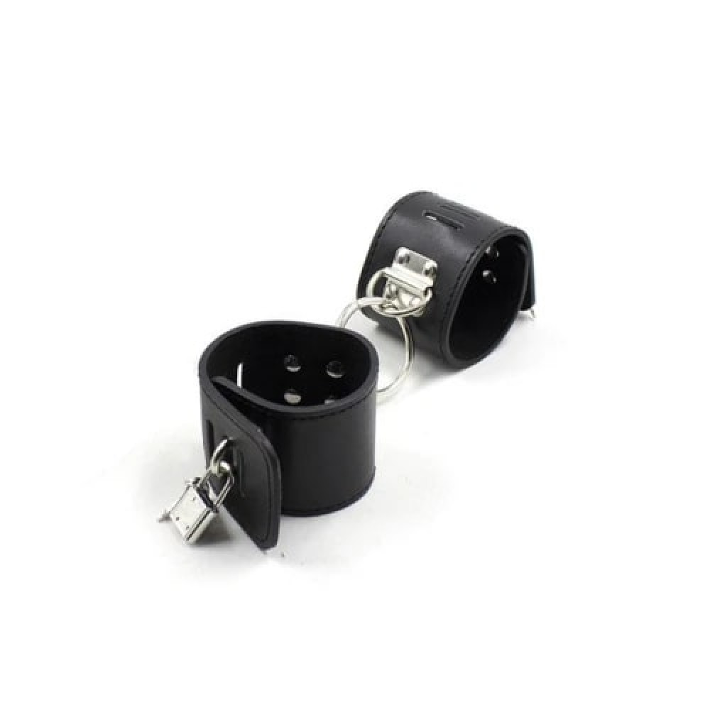 Наручники с замком на ключ Fetish Hasp-style wrist restraints черные, фото №0 — секс шоп Украина, NO TABOO