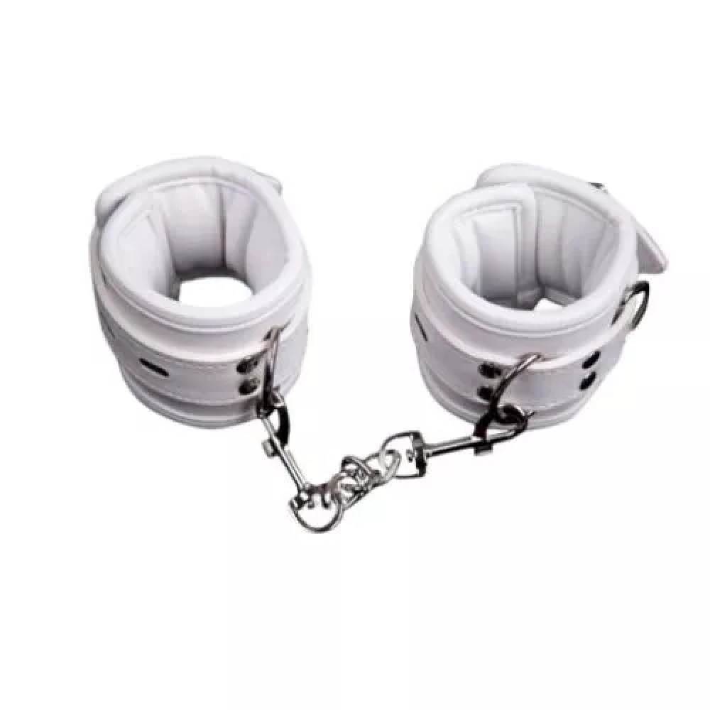 Поножи с карабинами Fetish Ankle restraints белые , фото №0 — секс шоп Украина, NO TABOO