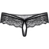 Сексуальные стринги SoftLine 2445, M/L, кружевные, с интимны вырезом, черные, фото №3 — секс шоп Украина, NO TABOO