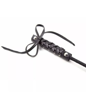 Стек со шнуровкой на рукояти Fetish Whip braid черный - No Taboo