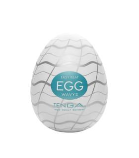Мастурбатор хай-тек TENGA New Standard Egg Wavy II белый, 4.9 × 4.9 × 6.09 см - No Taboo