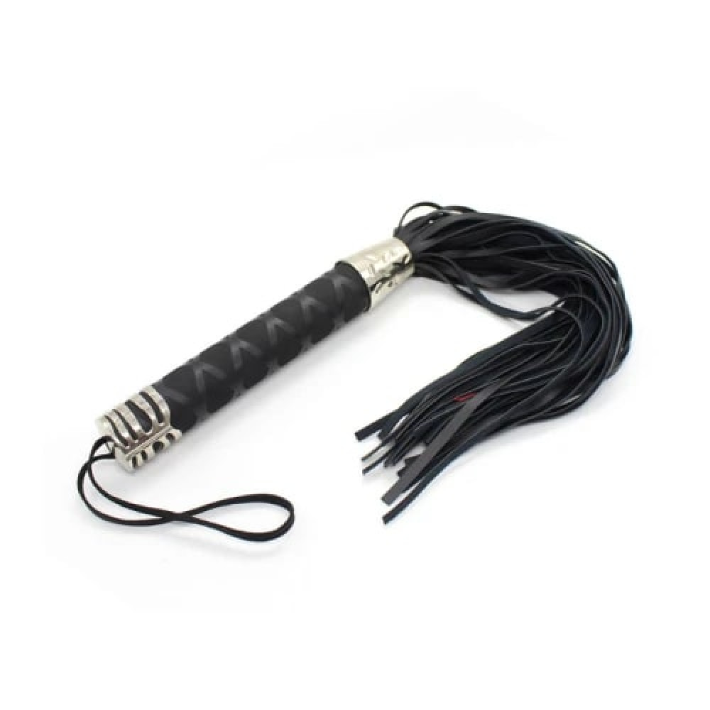 Флоггер Fetish Big flogger M черный, с петлей на рукояти, фото №3 — секс шоп Украина, NO TABOO