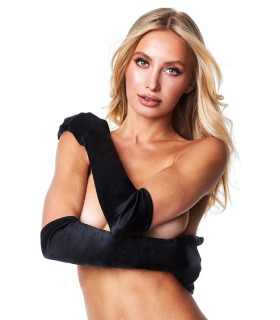 Сексуальные перчатки Baci Satin Opera Glove, OS, высокие, атласные, черные - No Taboo