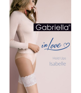 Сексуальные чулки Gabriella Isabelle, 1/2 (XS/S), кружевне, белые, 20 den - No Taboo