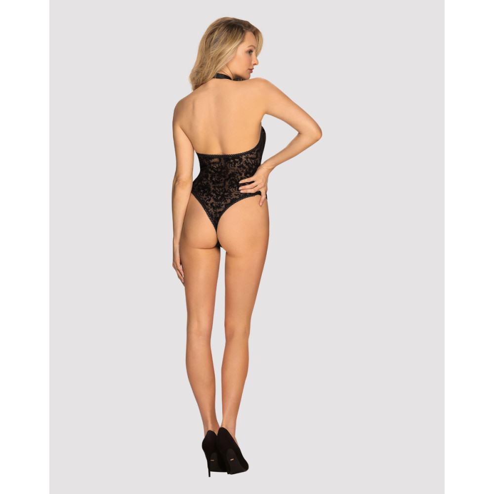Сексуальное боди Obsessive Softily, L/XL, с открытой спиной, черное, фото №4 — секс шоп Украина, NO TABOO