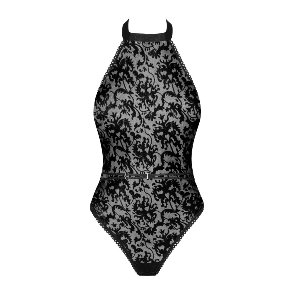 Сексуальное боди Obsessive Softily, S/M, с открытой спиной, черное, фото №4 — секс шоп Украина, NO TABOO