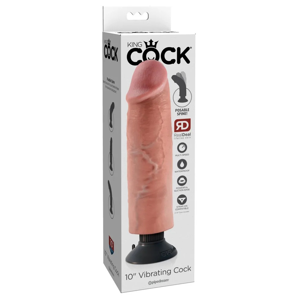 Вибратор реалистичный гигантский King Cock на присоске бежевый, 25.5 х 6.3 см фото №2 — секс игрушки: Украина, NO TABOO
