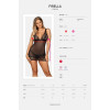 Сексуальный пеньюар Obsessive Firella, L/XL, полупрозрачный, кружевной, трусики в комплекте, черный, фото №6 — секс шоп Украина, NO TABOO