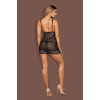 Сексуальный пеньюар Obsessive Firella, L/XL, полупрозрачный, кружевной, трусики в комплекте, черный, фото №4 — секс шоп Украина, NO TABOO