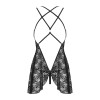 Сексуальный пеньюар Obsessive 860-BAB-1, S/M, кружевной, со стрингами, черные, фото №5 — секс шоп Украина, NO TABOO