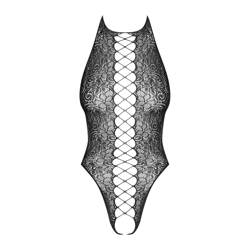 Сексуальное боди Obsessive B113, O/S, цветочное кружево, с интимным доступом, черное , фото №5 — секс шоп Украина, NO TABOO